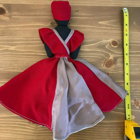 Topsy Turvy Cloth Doll with Earrings Handmade Colorful Reversible Flip Toy 12" - Picture 3 of 5